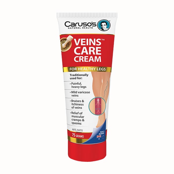 Kem Bôi Và Viên Uống Giãn Tĩnh Mạch Carusos Veins Care Cream Của Úc 75g / Hộp 60 Viên
