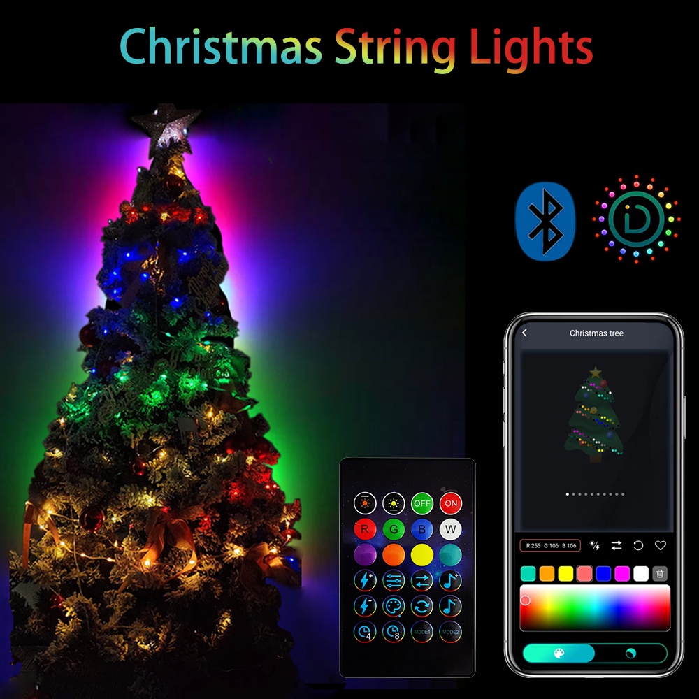Đèn Fairy Light Trang trí Cây thông Noel, Trang trí Tết - APP 16 Triệu màu