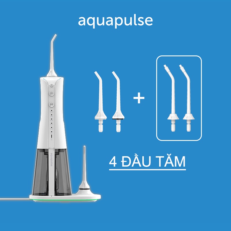 Máy tăm nước du lịch cá nhân Aquapulse X6 kèm 2 đầu tăm răng niềng (Combo)