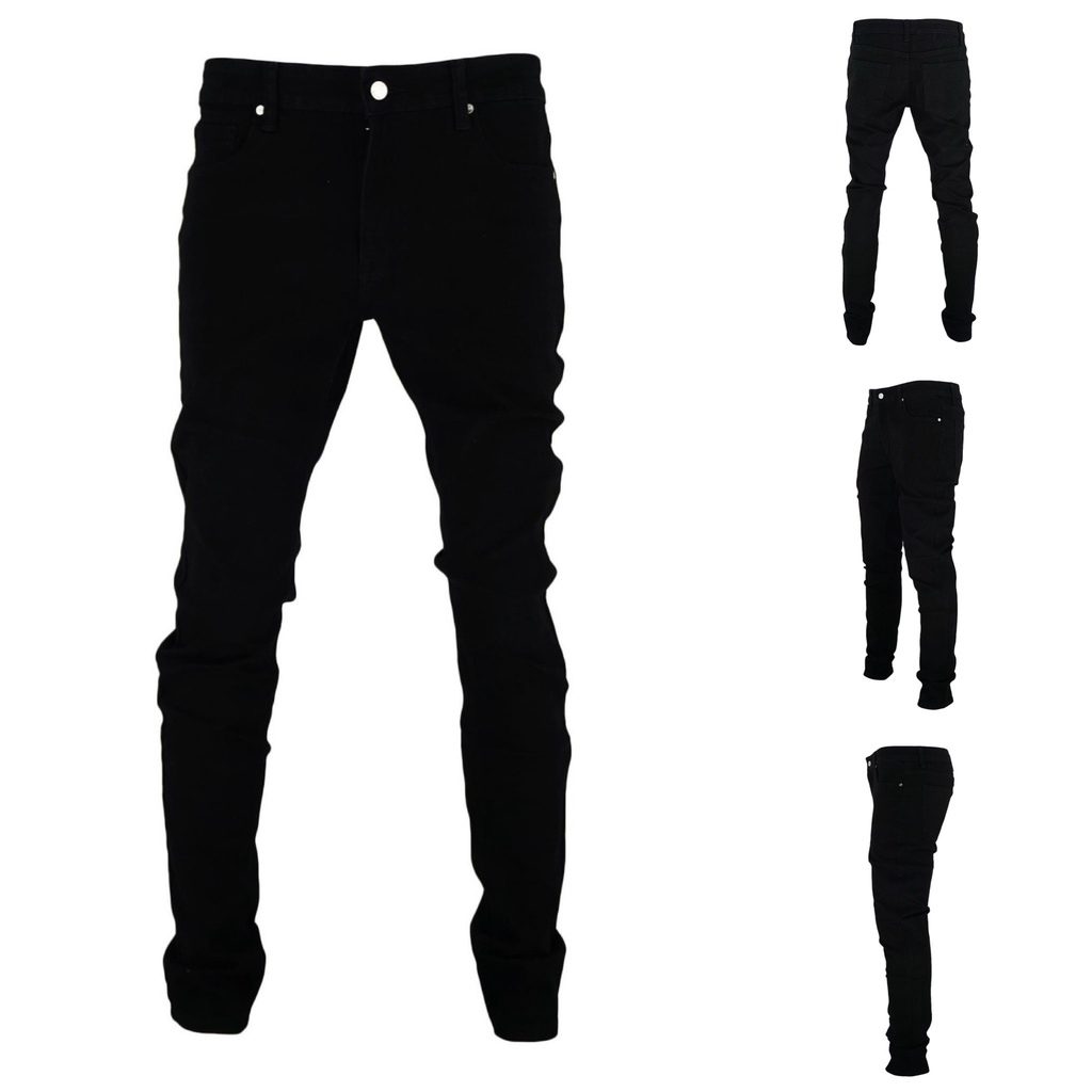 Quần Jean Nam STREETWEAR Cao Cấp, Quần Bò Trơn Màu Đen, Không Phai Màu TLB Vietnam