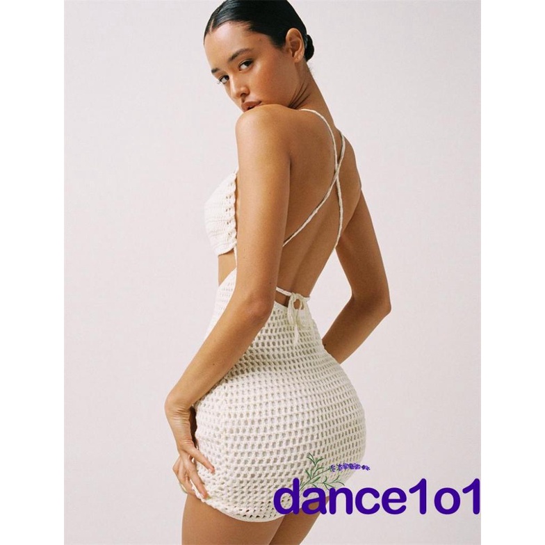 Đầm Khiêu Vũ1O1-Đầm Dệt Kim Hở Lưng Gợi Cảm Cho Nữ