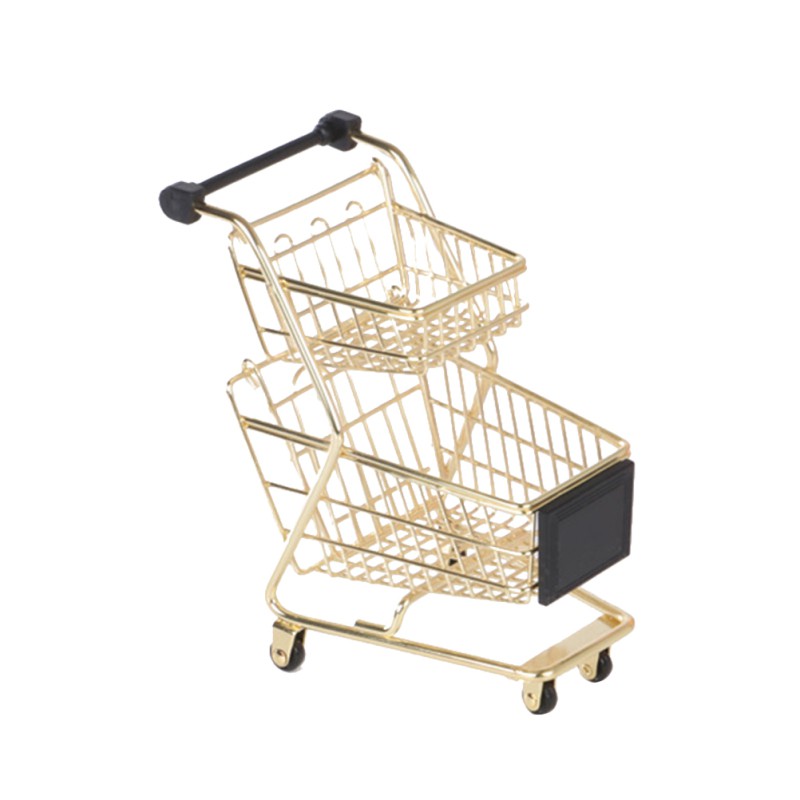 1pc Shopping Cart Alloy Mini Trolley Pretend Play Toy for Toddler