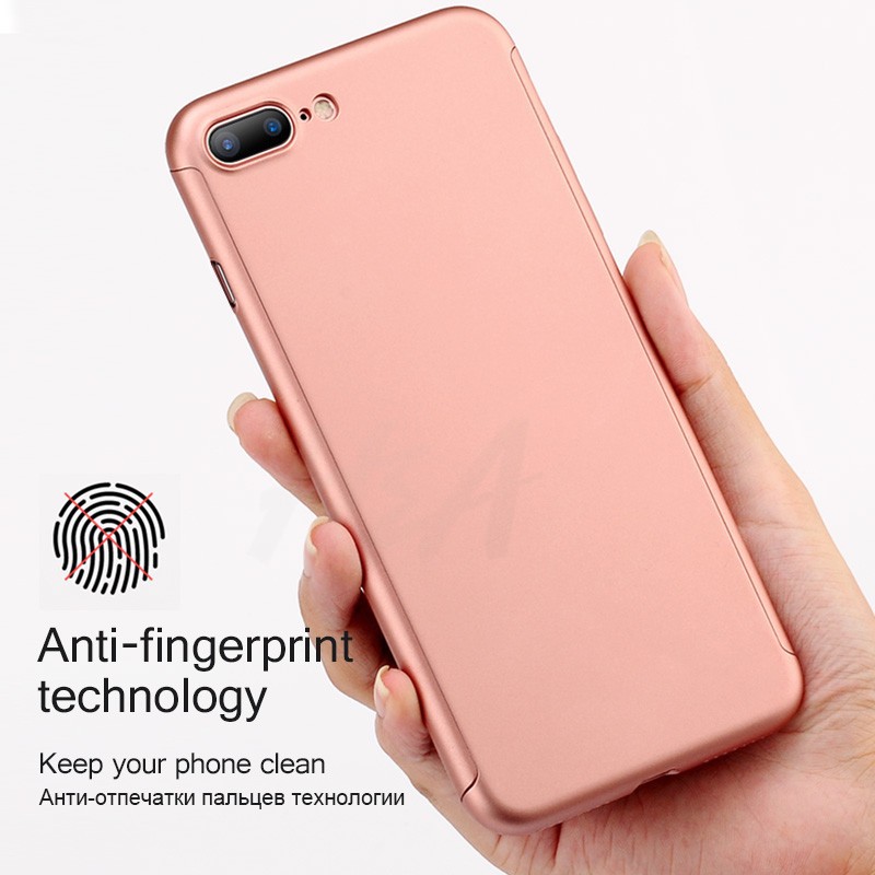 Fashion 360 Full Cover Phone Case For iPhone X XS 7 6 6s 8 Plus PC Protective Cover For iPhone 12Mini XR 11 12 Pro XS Max Case With Glass