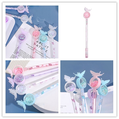 1 Bút Bi Chống Muỗi Đính Sequin Nhiều Màu Hình Trái Tim Dễ Thương Cho Học Sinh/Văn Phòng