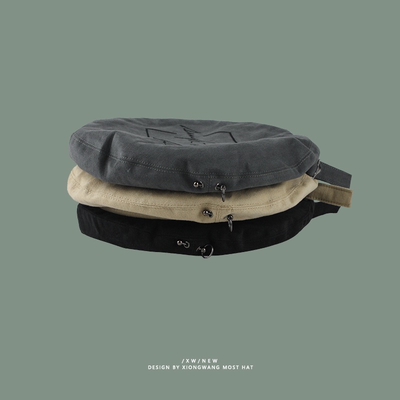 Mũ Beret thêu họa tiết phong cách hiphop cá tính cho nữ