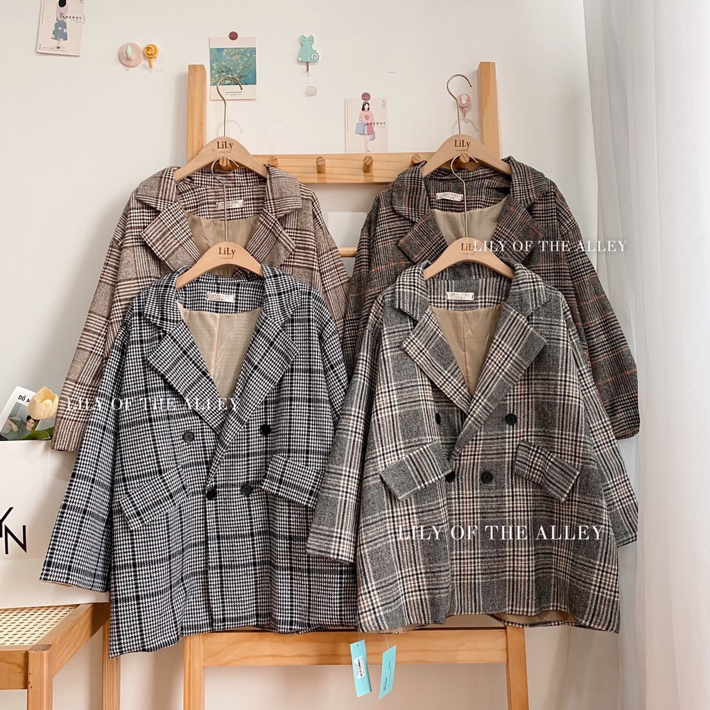 Blazer kẻ túi nắp