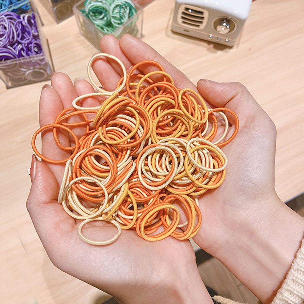 100 Dây buộc tóc co giãn mềm mại nhiều màu sắc phong cách Hàn Quốc dành cho trẻ em