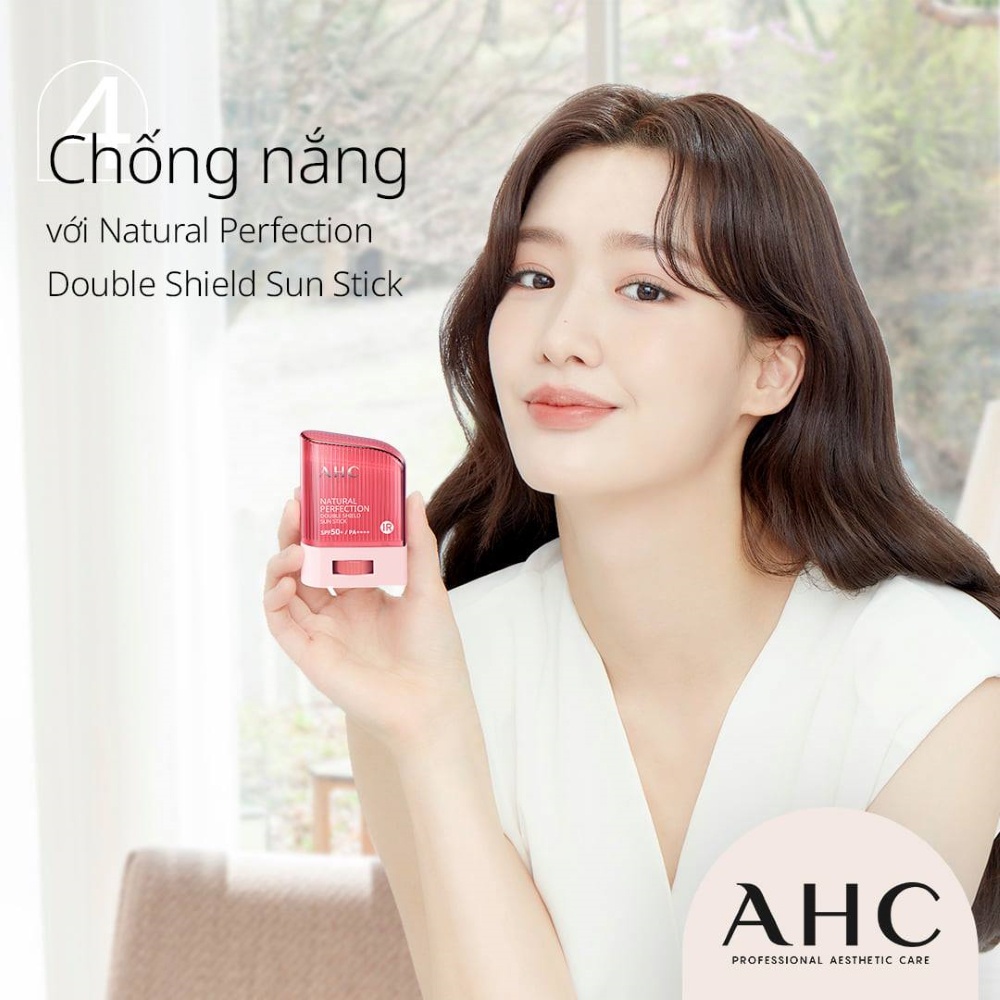 (HSD-13/07/23)Kem Chống Nắng Dạng Thỏi AHC Natural Perfection Double Shield Sun Stick 14g