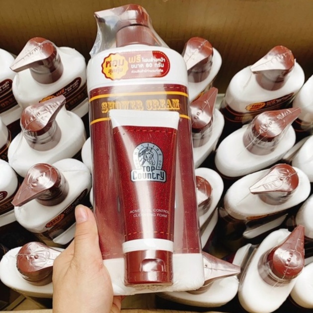 Sữa tắm trắng da hương nước hoa con Ngựa Thái Lan Top Country 500ml. Tặng  kèm sửa rửa mặt'