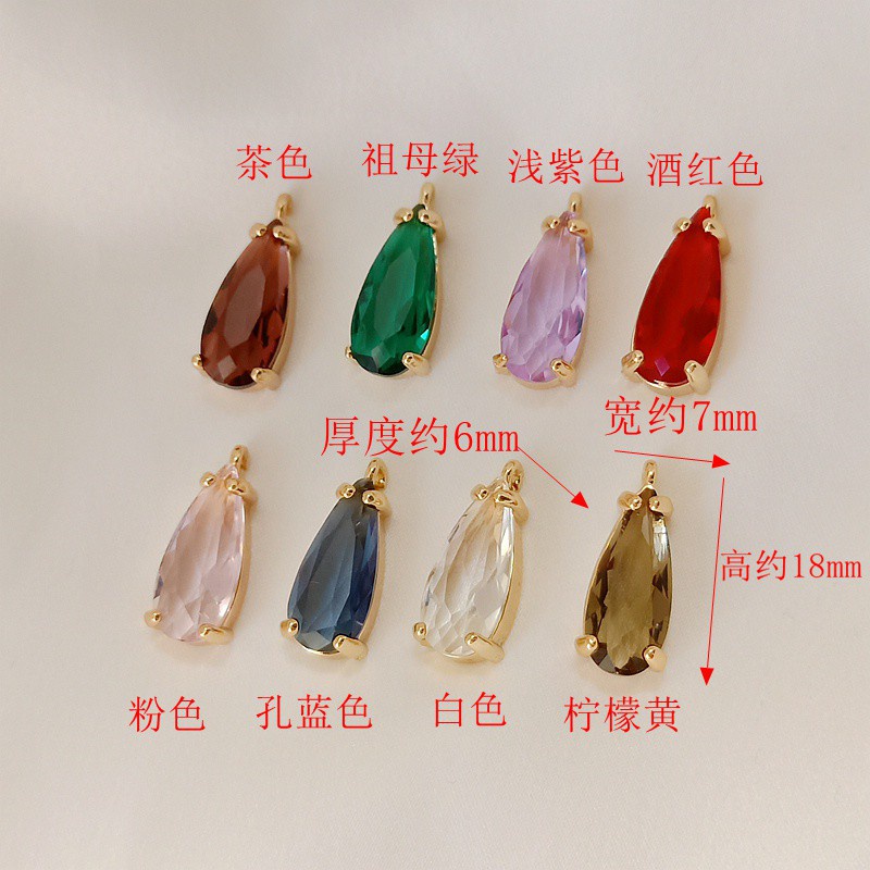 Mặt Vòng cổ Hình Giọt Nước Lớn 18 * 7mm Bằng Đồng 14K