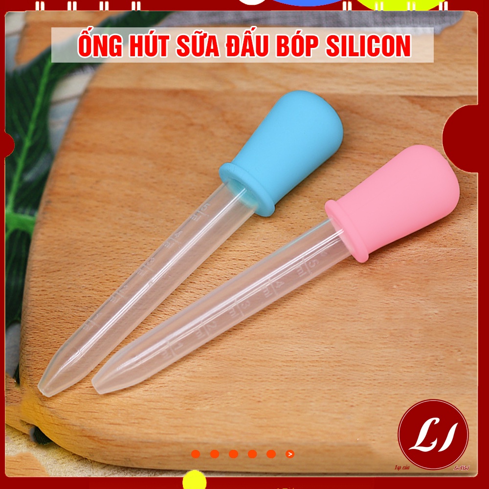 Set 5 Ống hút sữa đầu bóp silicon tiện lợi cho bé uống
