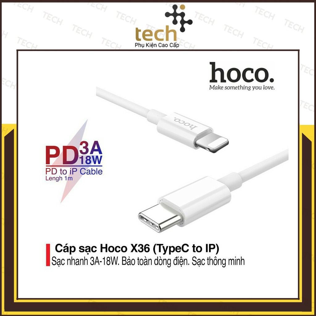 Cáp Sạc Nhanh Iphone PD 18W Hoco X36 Hỗ Trợ Sạc Nhanh 3A - Bảo Hành 12 Tháng