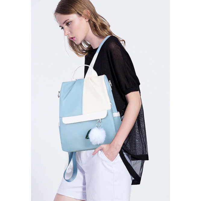 Balo Thời Trang Bằng Nylon Chống Nước Chống Trộm Phong Cách Hàn Quốc Cho Nữ