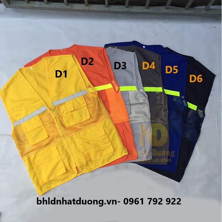Áo bảo hộ lao động gile áo kỹ sư có phản quang 4 túi hộp dây kéo - Nsafe
