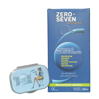Nước rửa lens Zero-Seven 120ml + khay đựng mini