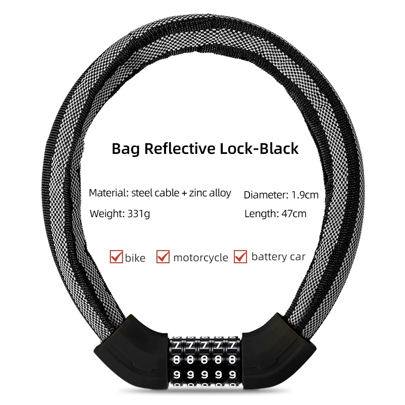 ROCKBROS Dây Cáp Khóa Xe Đạp / Mô Tô Chống Trộm Có Mật Khẩu An Toàn Tiện Lợi