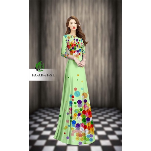 Vải may áo dài in 3D xinh.Có clip vải thật