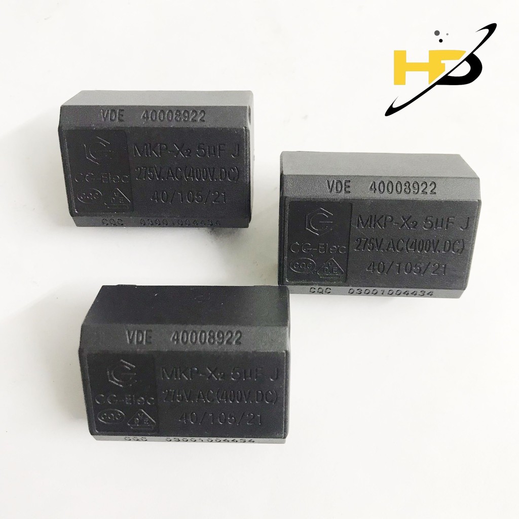 Tụ Bếp Từ 5uF 400VDC 275VAC 36x24x18mm Dáng Nằm, Linh Kiện Điện Tử