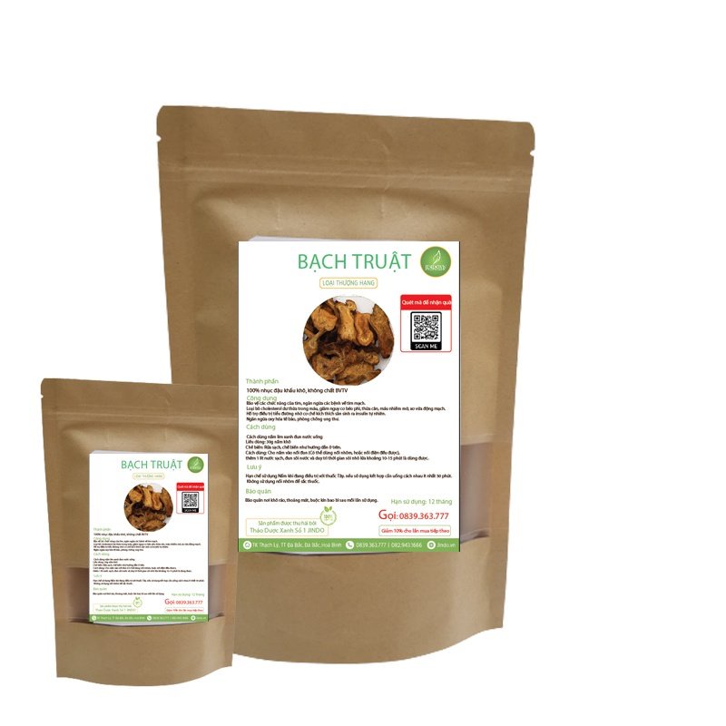 Bạch truật khô thượng hạng Bách An Khang 1kg tác dụng hỗ trợ điều tr_ị viêm đại tràng, tiêu hóa kém