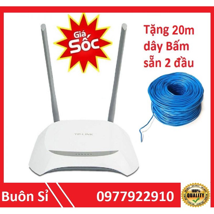 Combo Modem wifi Tplink 842n đã qua sử dụng + 20m dây mạng bấm sẵn 2 đầu mạng
