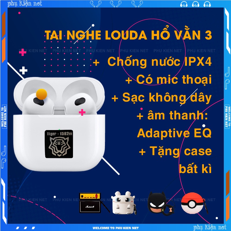 Tai nghe không dây TWS Air Pods 3 Chip 1562M, louda hồng ngoại