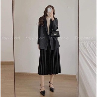 Chân váy xếp li cạp chun