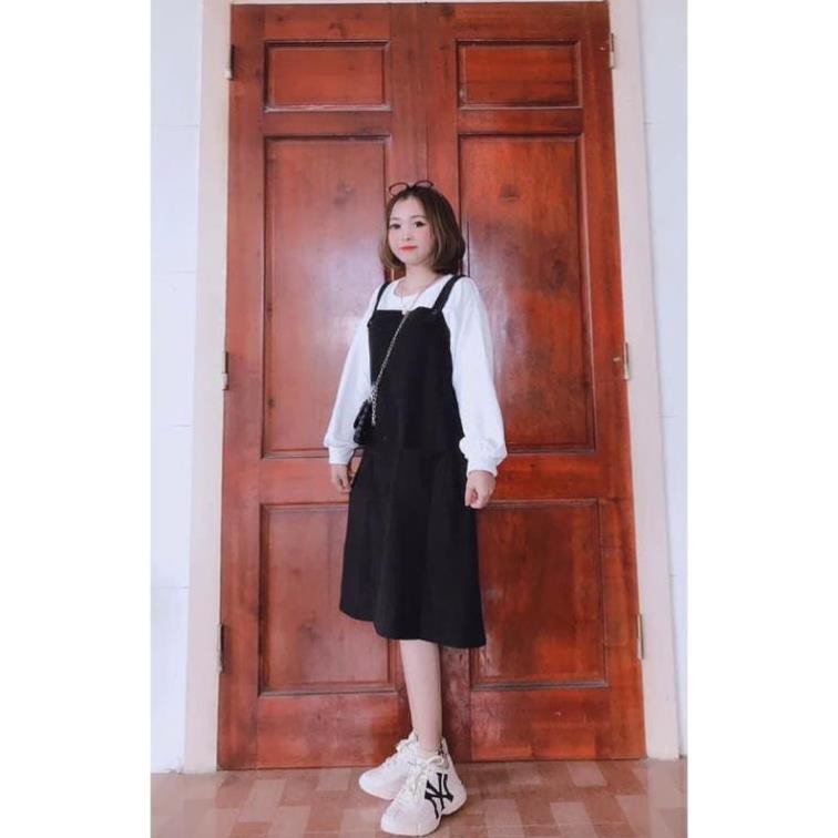 Váy Yếm Nhung Dáng Dài Phong Cách Hàn Quốc Siêu Xinh Y616-Violet(Hàng Có Sẵn, Ảnh Thật) trẻ trung TF390