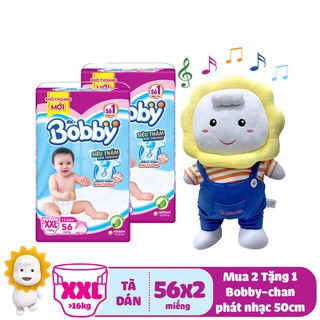 [Tặng bobbychan phát nhạc 50cm]Combo 2 gói tả dán Bobby size M76/L68/XL62/XXL56