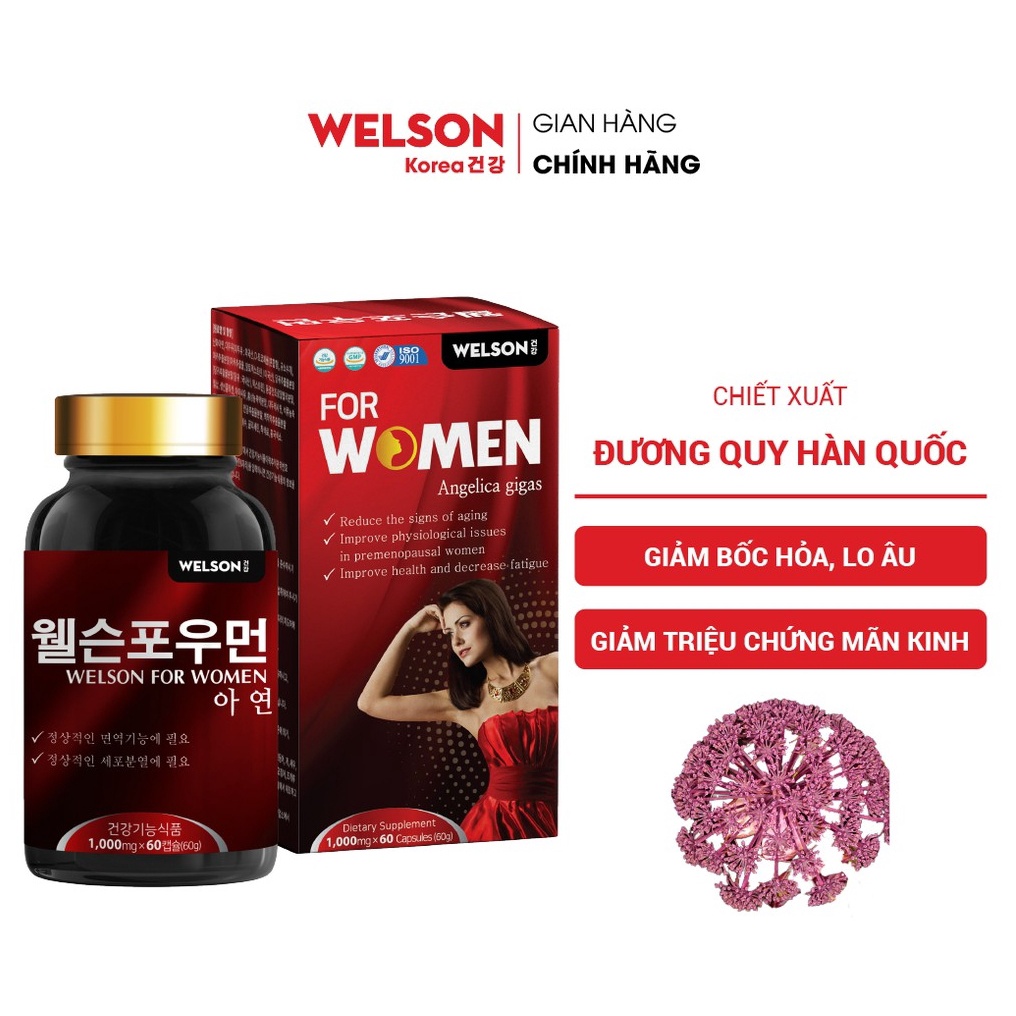 Welson For Women Cải Thiện Nội Tiết Tố Nữ, Tăng Sinh Lý Nữ, Làm Đẹp Hộp 60 Viên