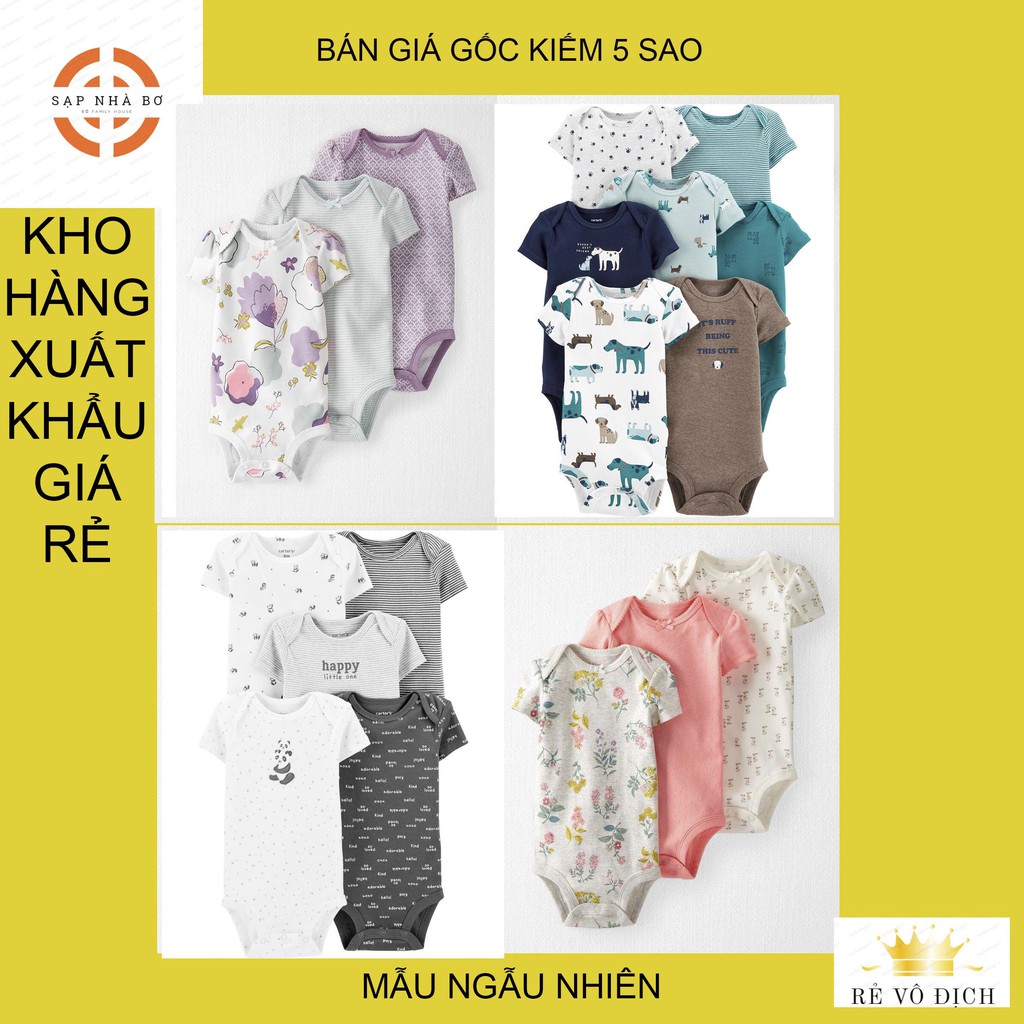 Bodysuit xuất khẩu Size 18M  tay ngắn cho bé ( Màu ngẫu nhiên )áo liền quần, body suit, sleep suit, body ngắn tay