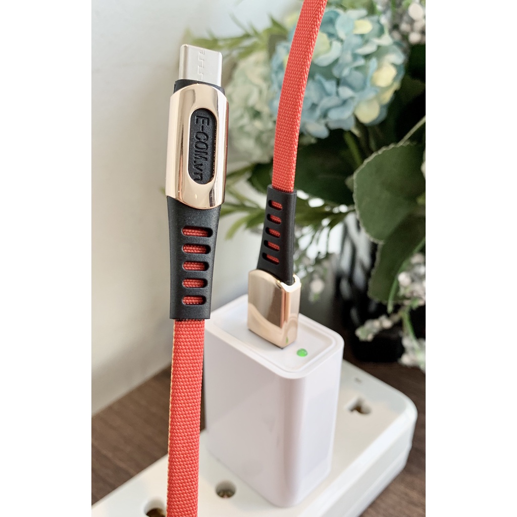 Cáp sạc nhanh 5A Type C, chính hãng,  dây dù dẹt siêu bền