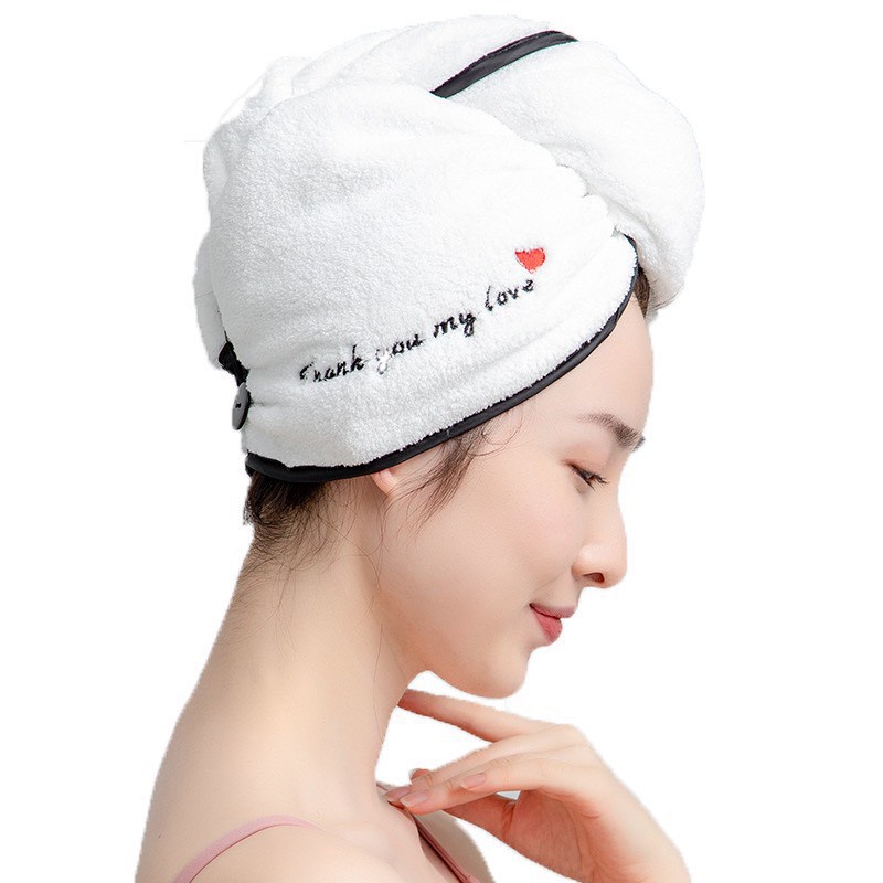 Khăn quấn tóc cài khuy siêu thấm nước mau khô - LADY