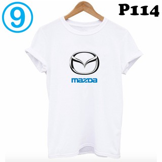 Sale áo thun nam nữ màu trắng phông rộng cổ tròn in logo xe hơi p114 chuẩn