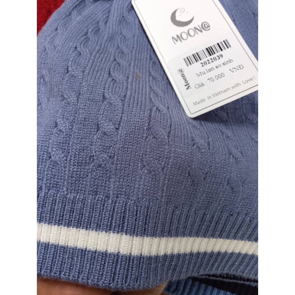 Mũ len xinh cho bé Moon siêu mềm, siêu xinh size 0-6M, 6-12M