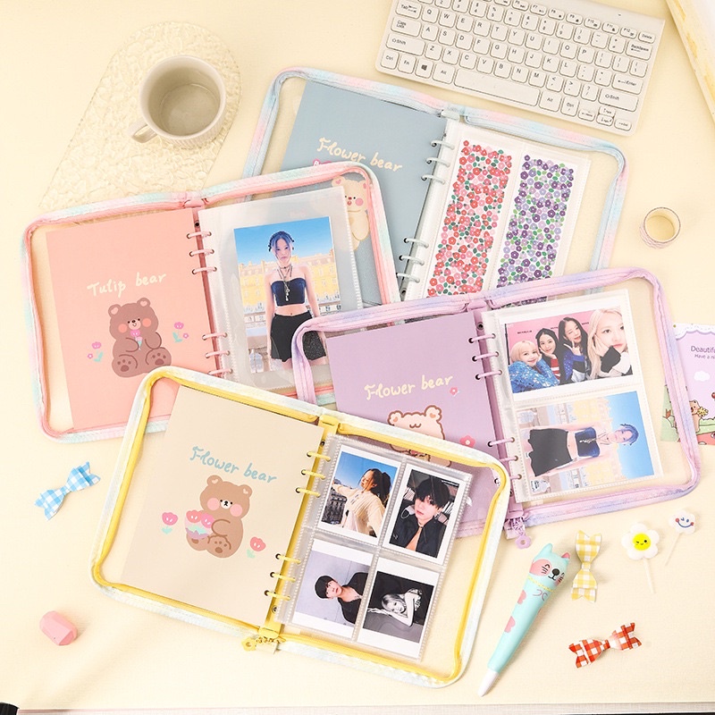 SỔ BINDER KHÓA KÉO A5 Glitter cuốn sổ planner ghi chép