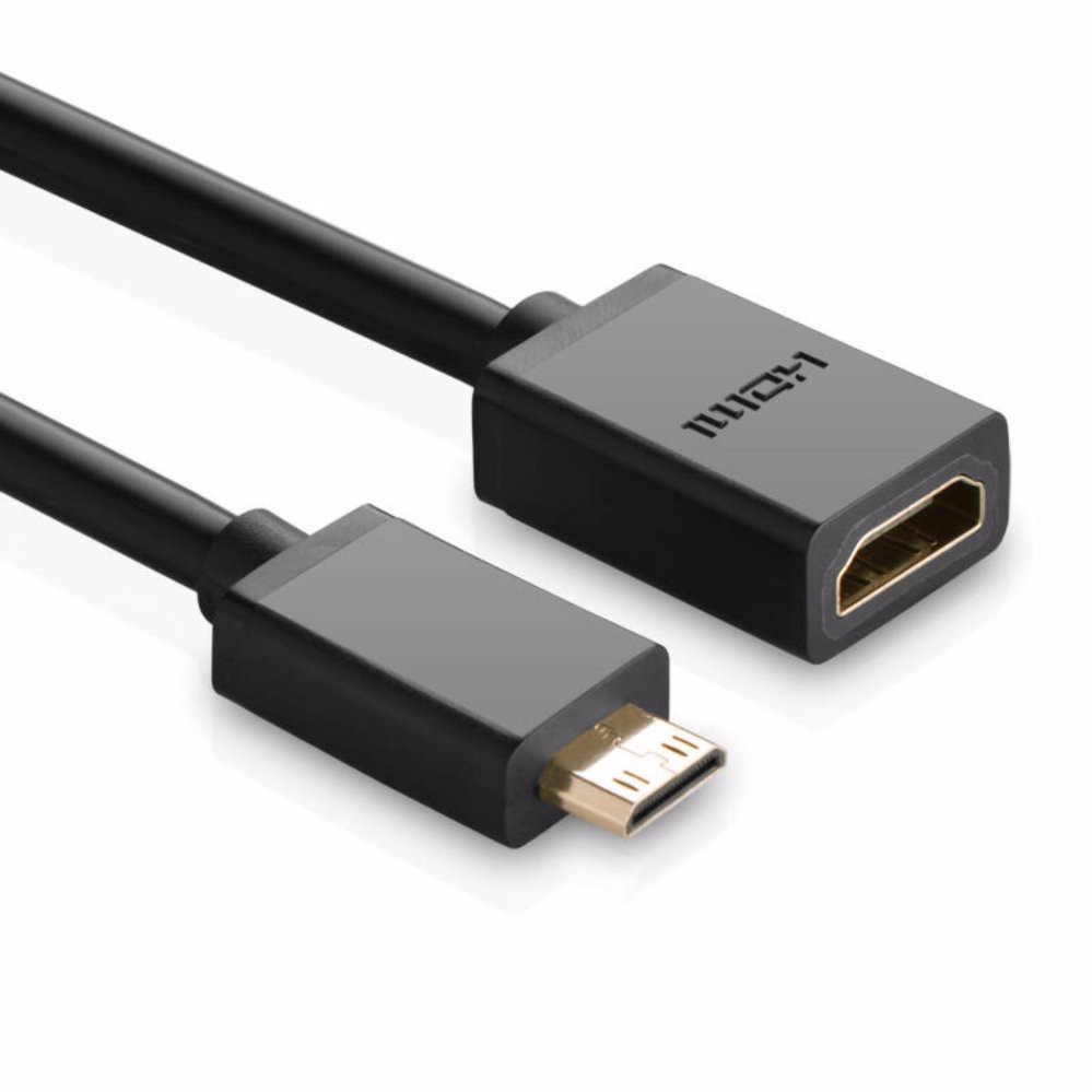 Cáp chuyển đổi mini HDMI đực sang HDMI cái dài 25CM UGREEN 20137 - Hàng phân phối chính hãng - Bảo hành 18 tháng