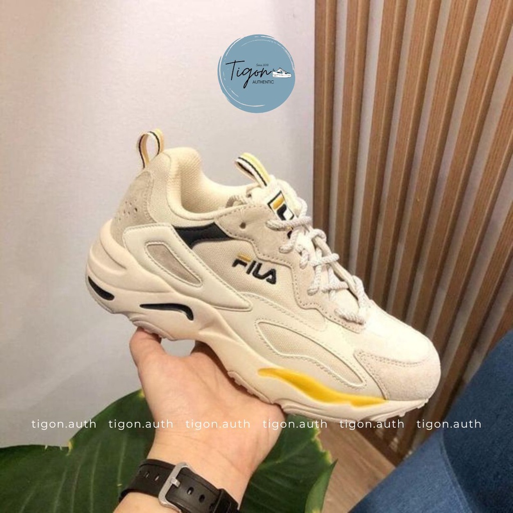 Giày thể thao chính hãng,  Giày thể thao nữ Fila Ray Tracer White Blue Yellow  Tigon.auth