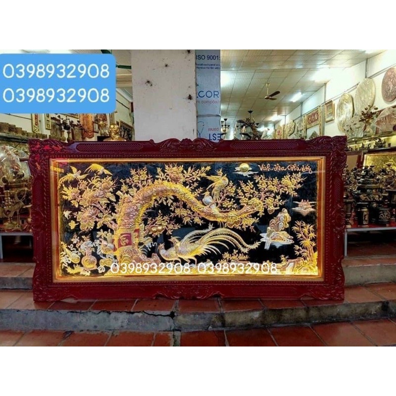TRANH VINH HOA PHÚ QUÝ  90 x 170 cm  CM CHẤT LIỆU BẰNG ĐỒNG