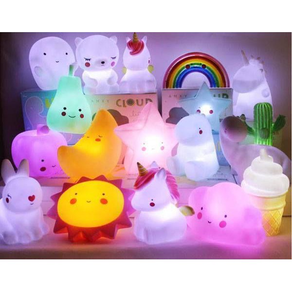 Đèn ngủ hình thú cho bé, đèn ngủ led silicon để bàn siêu cute Kèm Pin (chọn mẫu)