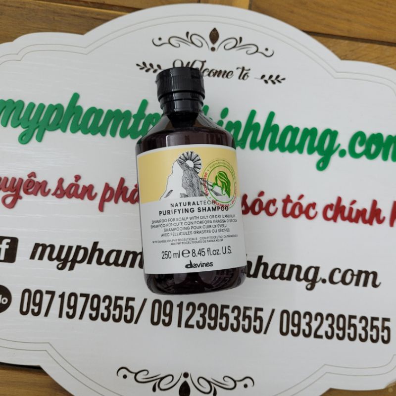 Dầu gội và gel Davines Purifying làm sạch sâu, chống gầu 250ml - 1000ml
