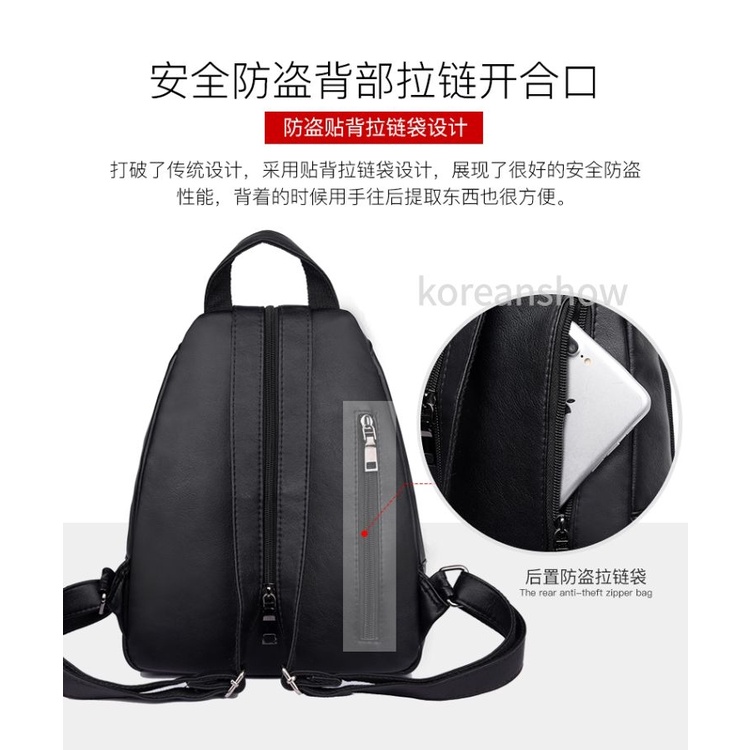 Balo da thời trang Hàn Quốc màu đen dành cho nữ