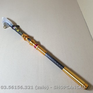 Cần Câu Rút Kim Loại Màu Đồng 2m1 Rút Gọn 50cm