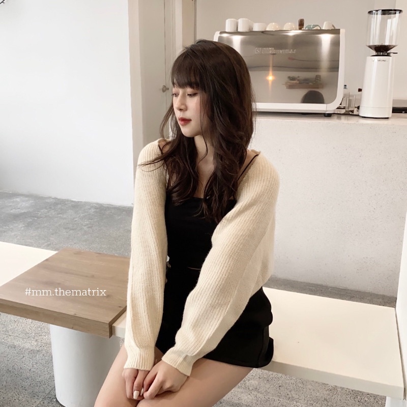  Áo len cardigan mỏng khoác hờ tay bo - áo khoác len dáng lửng | BigBuy360 - bigbuy360.vn