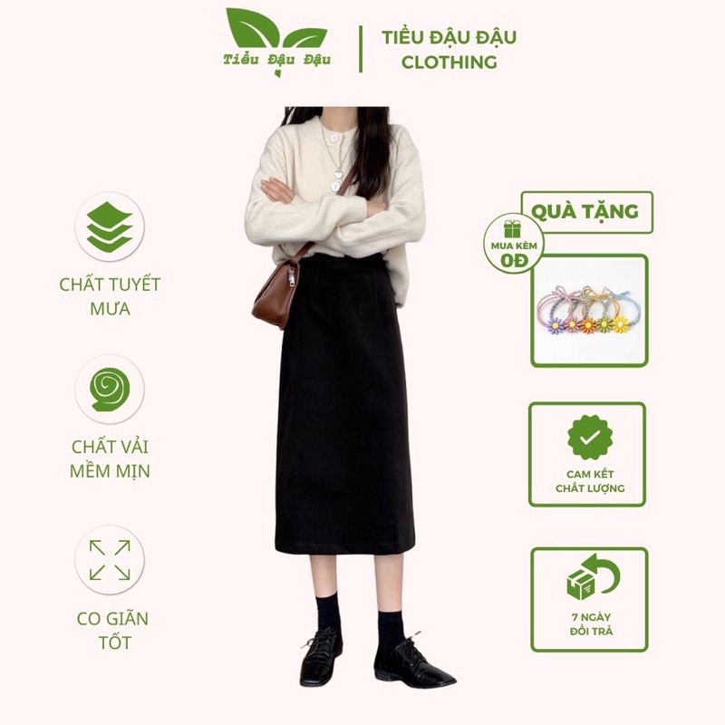 Chân váy dài chữ A cạp cao dài Lưng Xẻ Giữa Dáng Ullzang Thiết Kế Trẻ Trung  Siêu Hot Cực Xinh