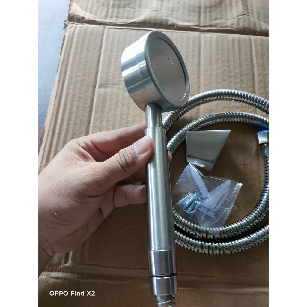 Bộ tay sen tắm tăng áp inox 304 100% - Test nước bao mạnh