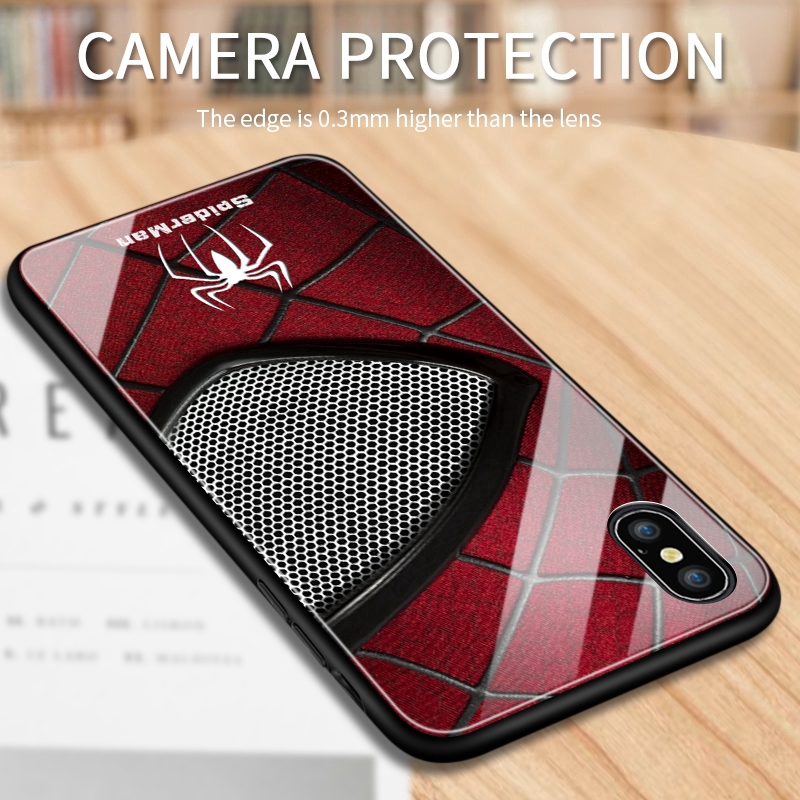 Xiaomi Mi Poco X3 NFC Pro M3 Mix 2 2S Max 3 Marvel The Avengers Spiderman protective Captain America iron Man Glass Ốp lưng điện thoại Casing