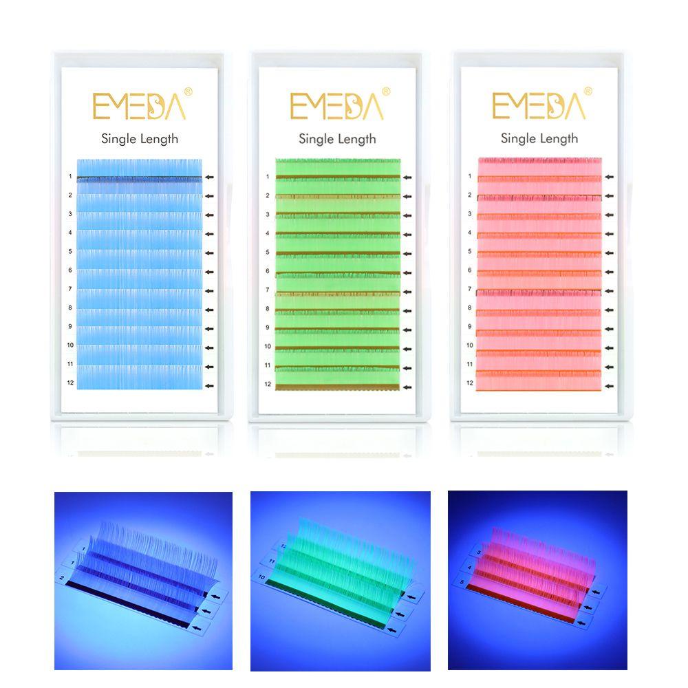 NIUYOU Lông Mi Giả Màu Neon Phát Quang Dành Cho Nữ