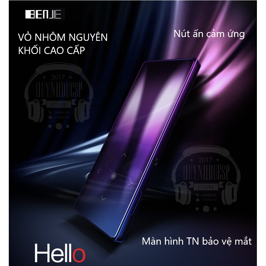 Máy nghe nhạc bluetooth benjie k8 lossless loa ngoài hifi kèm tai nghe và - ảnh sản phẩm 2