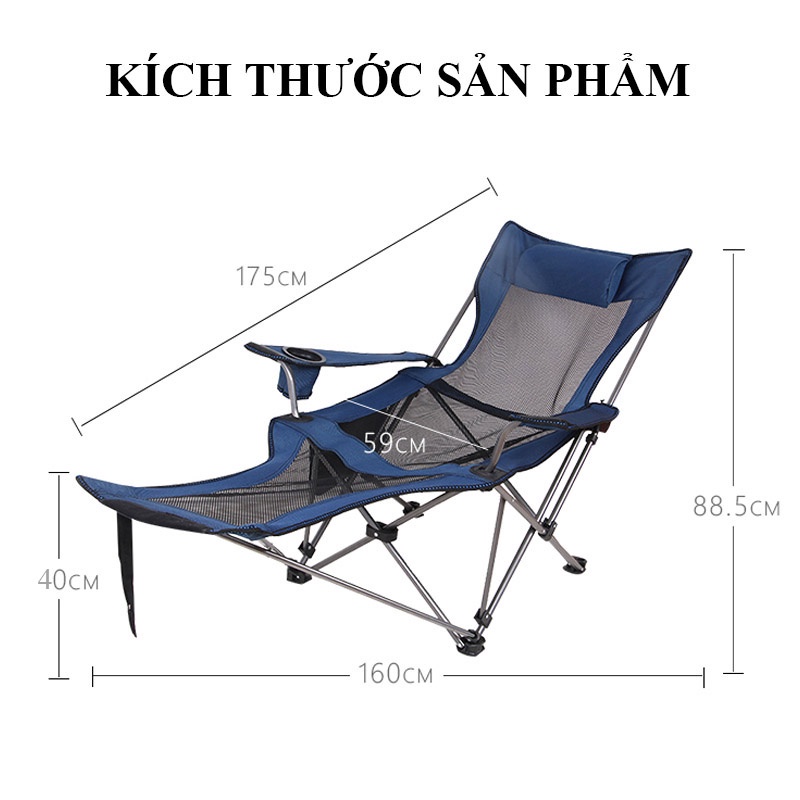 Ghế Xếp Thư Giãn - Ghế Gấp Gọn Tiện Lợi Thích Hợp Ngủ Trưa Văn Phòng, Đi Phượt, Du Lịch