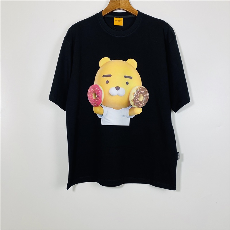 ADLV Áo Thun Cotton Tay Ngắn Dáng Rộng In Hình Bánh Donut Thời Trang Cho Cặp Đôi